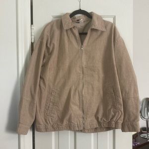 Corduroy tan zip up jacket